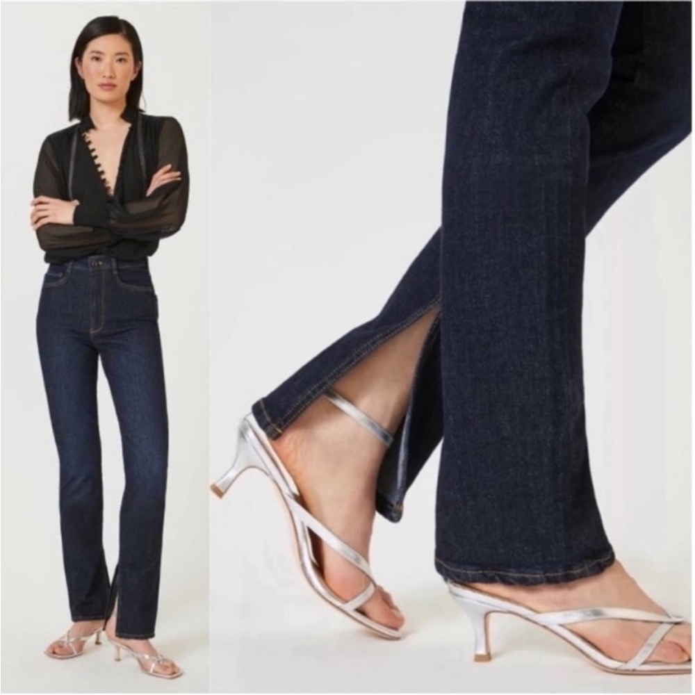 Pilcro The Split Straight Split Hem Jeans Dark Wash 26